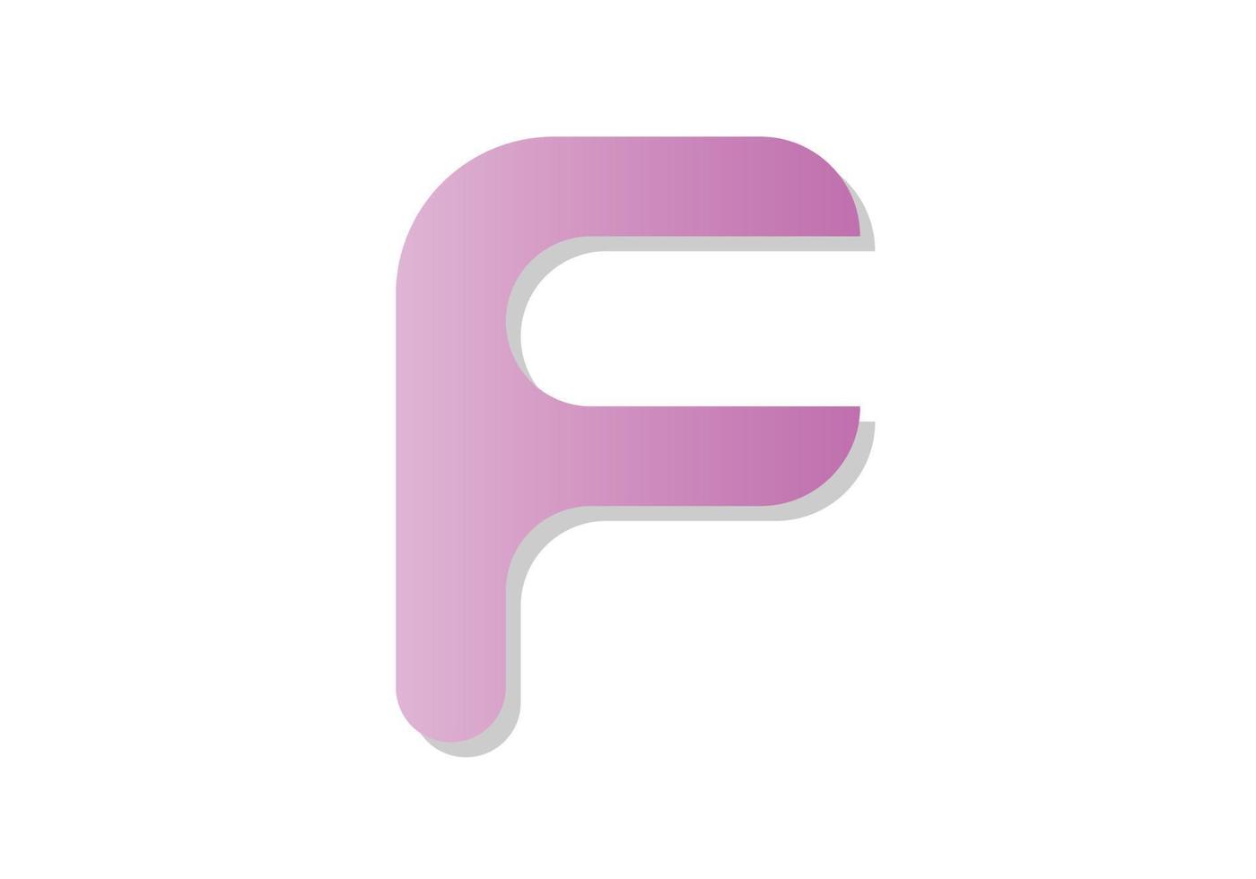 eps10 Brief f Logo mit Gradient Design, Zukunft und nach vorne Symbol Weiß Schatten isoliert auf Weiß Hintergrund vektor