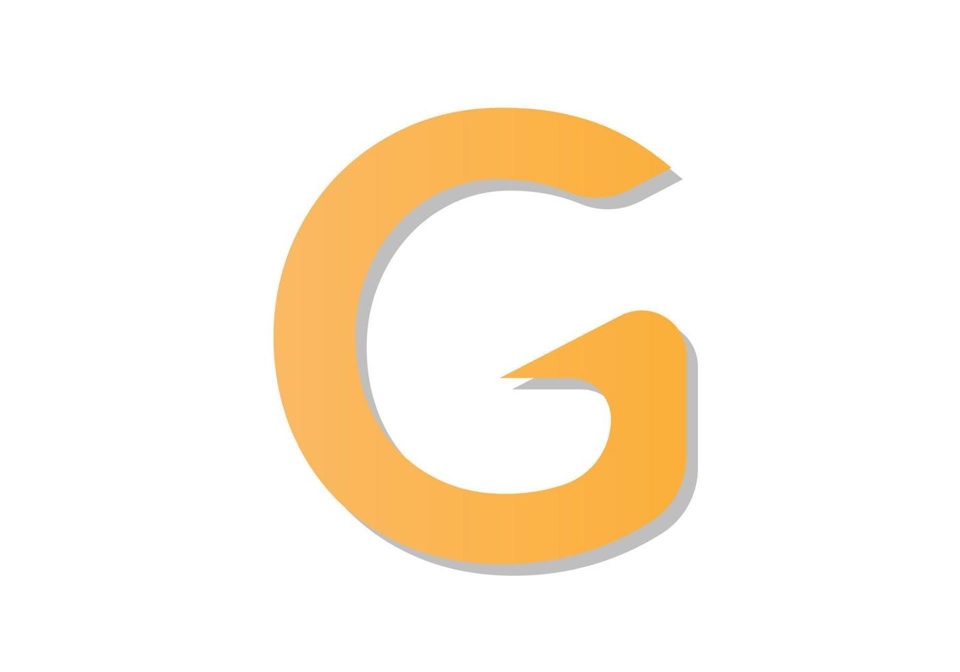 eps10 första brev g logotyp. orange lutning cirkel form origami stil med skugga isolerat på vit bakgrund. användbar för företag och branding logotyper. platt vektor logotyp design mall element