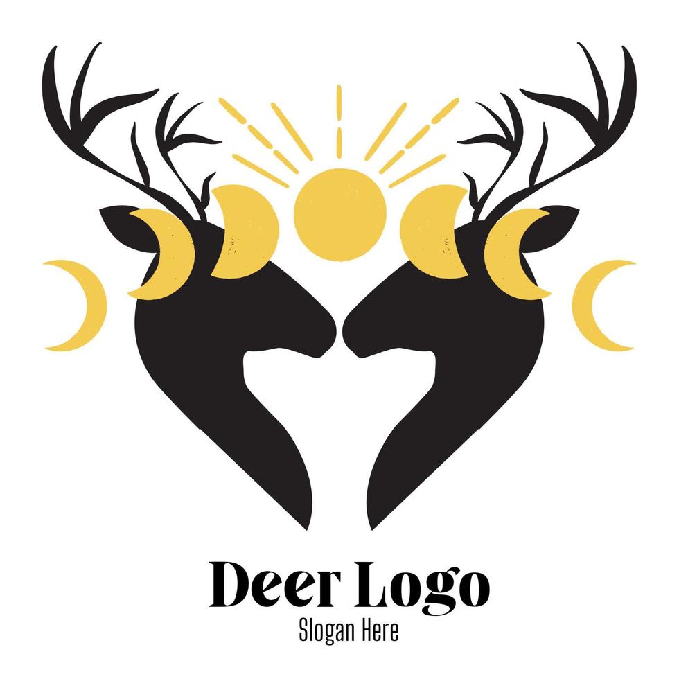 rådjur logotyp vektor design illustration, varumärke identitet emblem