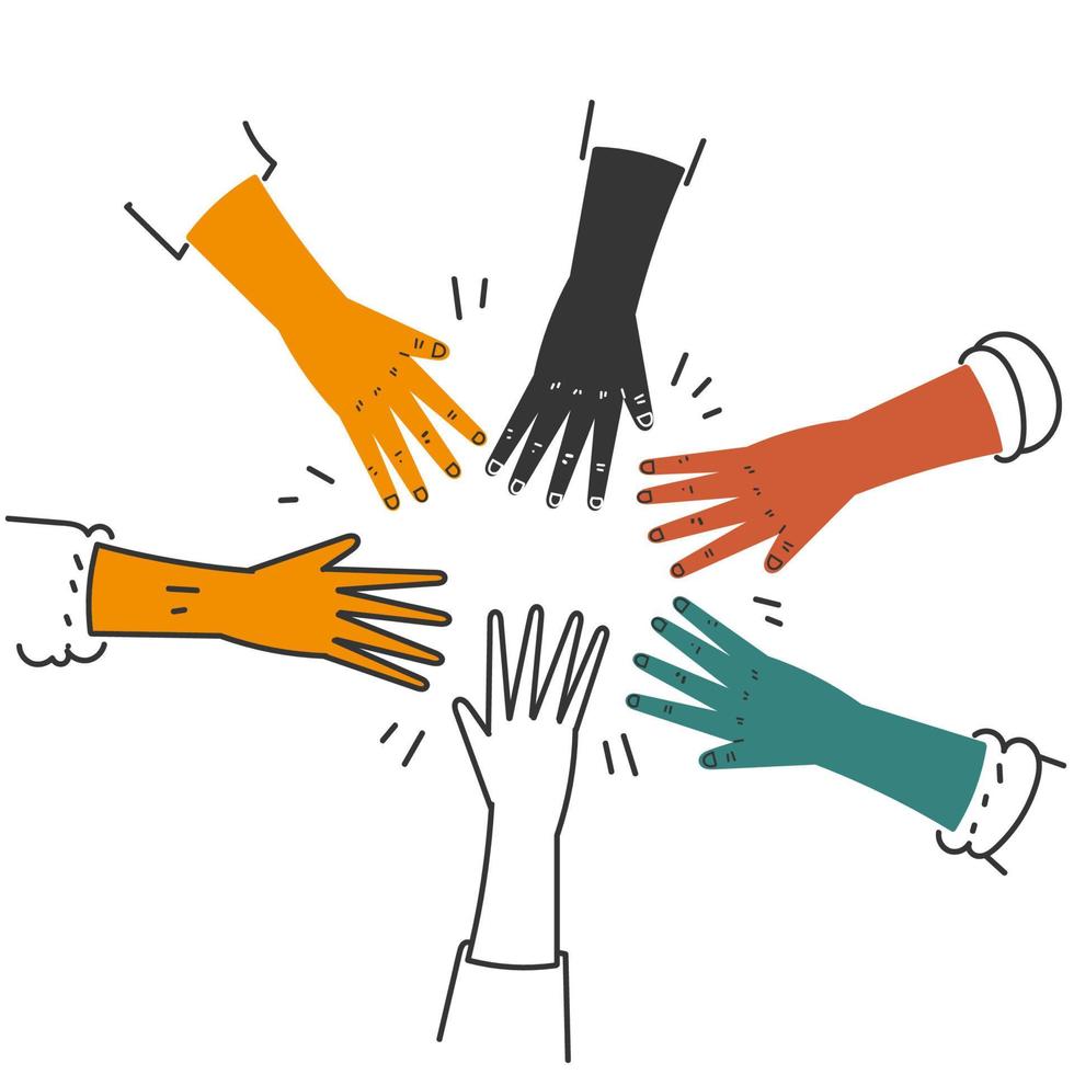 hand dragen klotter mångfald person gemenskap illustration vektor