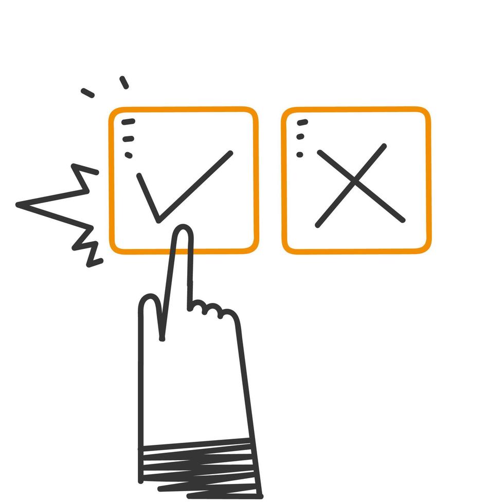 hand dragen klotter människor rösta val illustration vektor