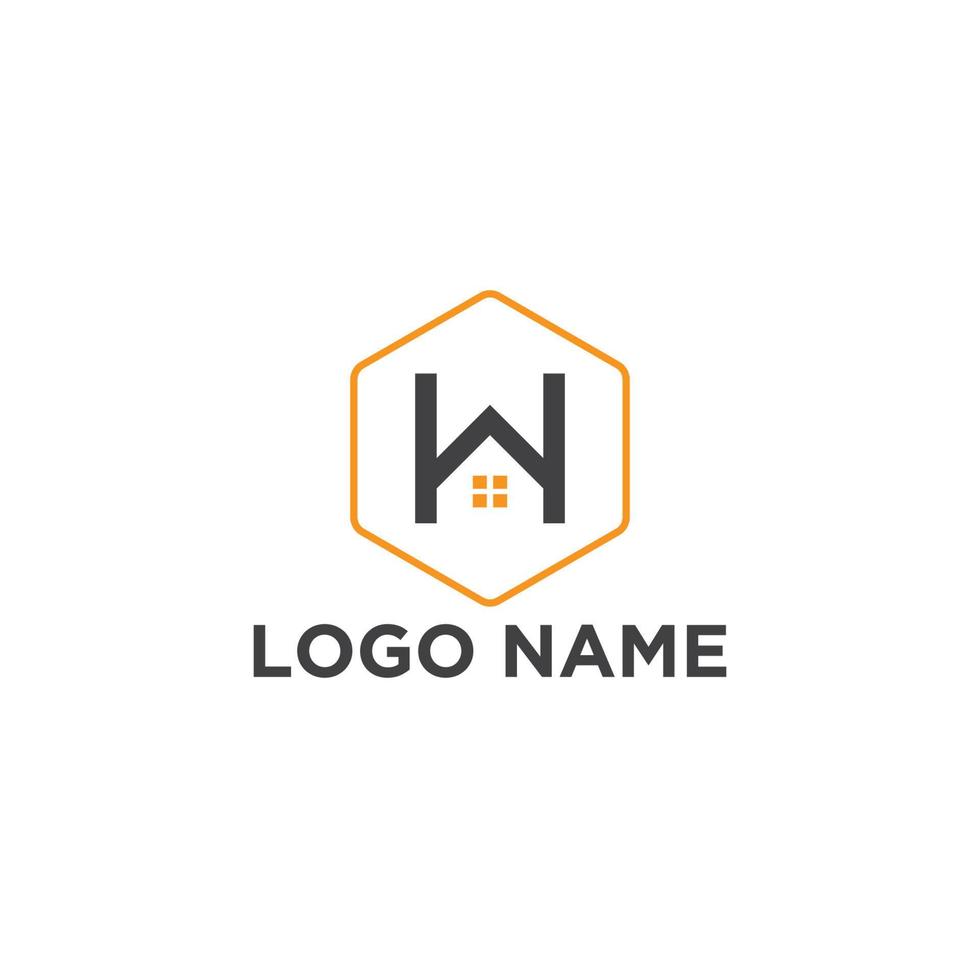 w Vektor Eigentum und Konstruktion Logo