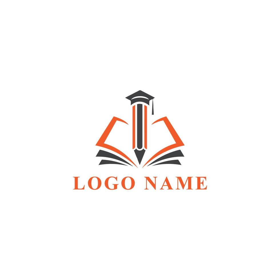 vektor abstrakt bok och penna logotyp design begrepp
