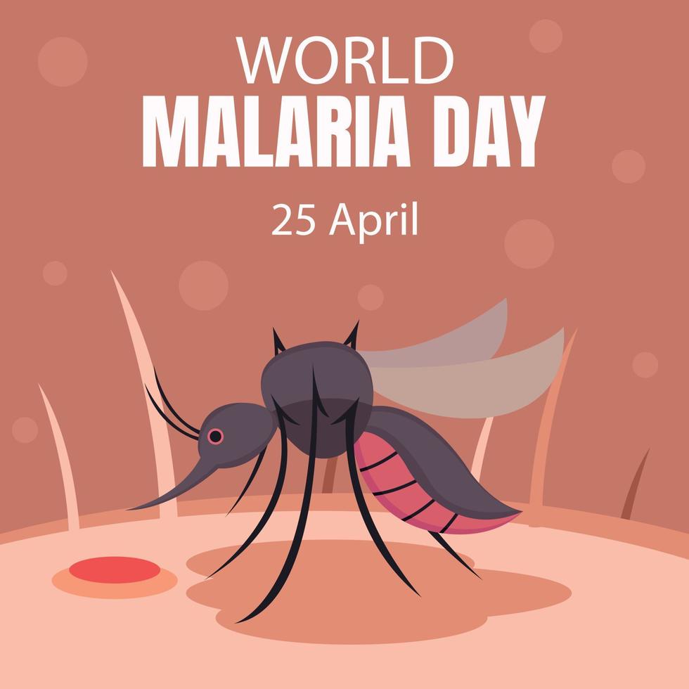 Illustration Vektor Grafik von Mücken sind beißen Mensch Haut, perfekt zum International Tag, Welt Malaria Tag, zelebrieren, Gruß Karte, usw.