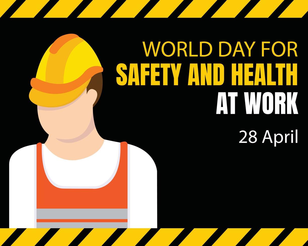 Illustration Vektor Grafik von ein Projekt Arbeiter tragen ein Kopf Schutz Helm, perfekt zum International Tag, Sicherheit und Gesundheit beim arbeiten, zelebrieren, Gruß Karte, usw.