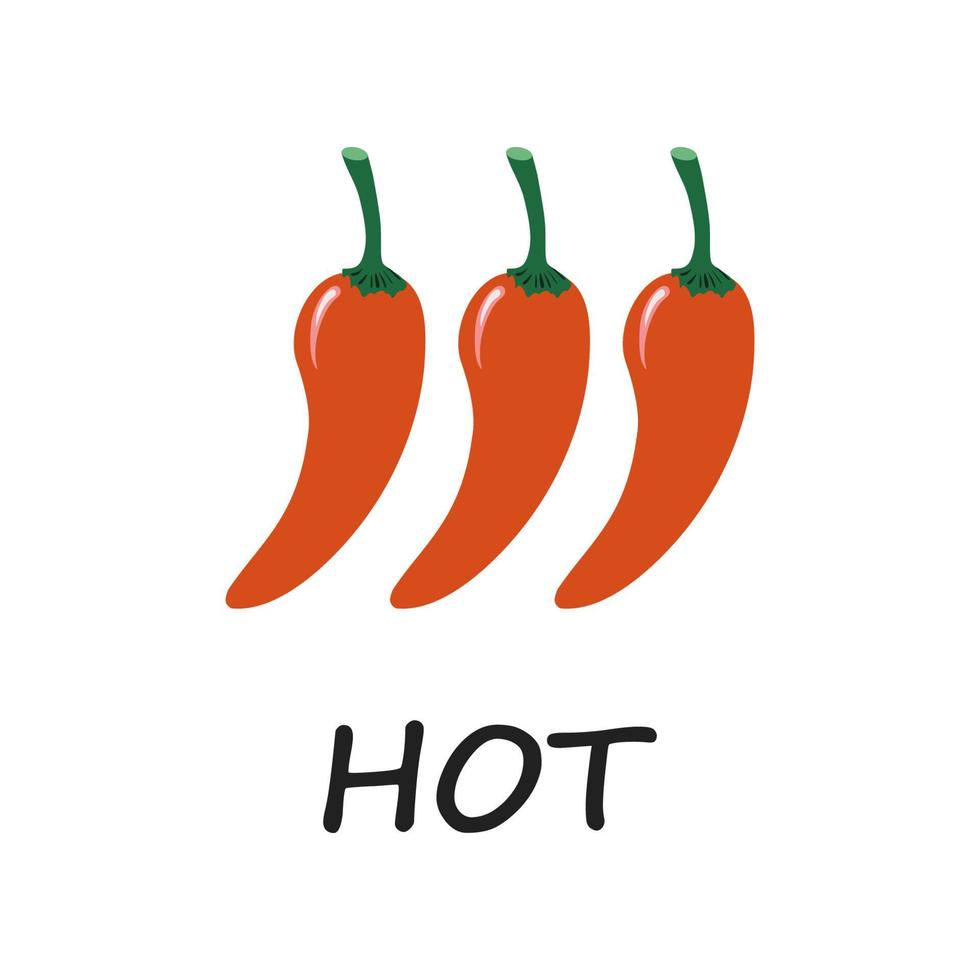 kryddad chili peppar orange sås nivå varm. traditionell mexikansk och kinesisk kryddad mat i klotter stil. vektor hand dragen illustration isolerat på en vit bakgrund.