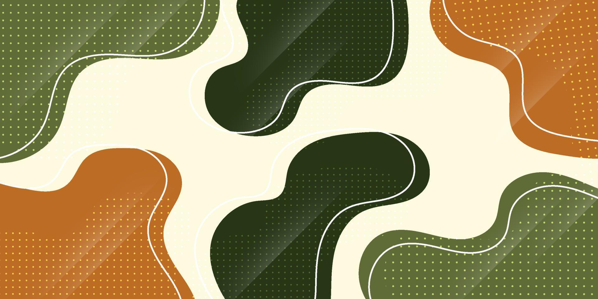 färgrik flytande abstrakt bakgrund med fast grön och brun mjuk Färg på bakgrund. eps10 vektor