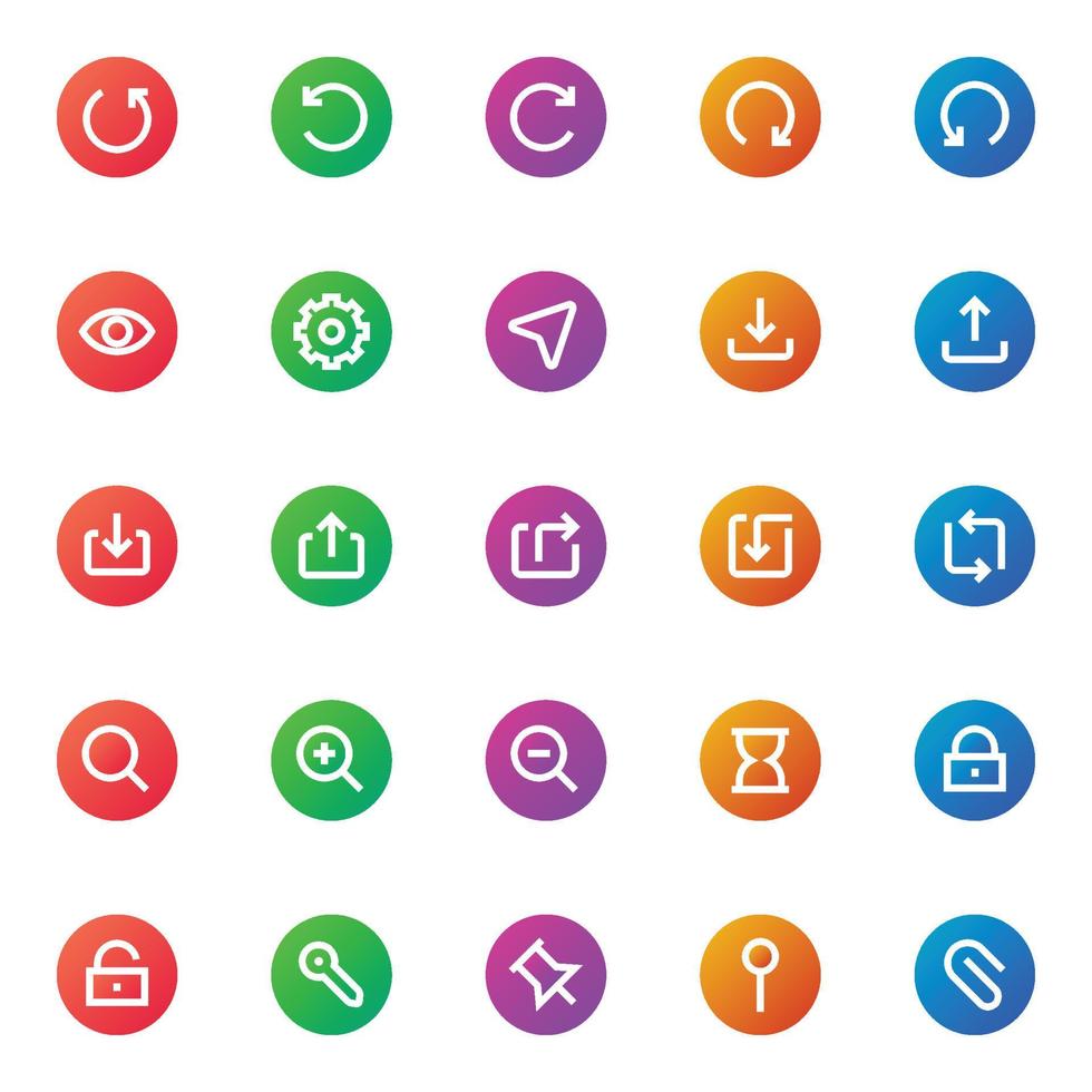lutning Färg ikoner för ui ux. vektor