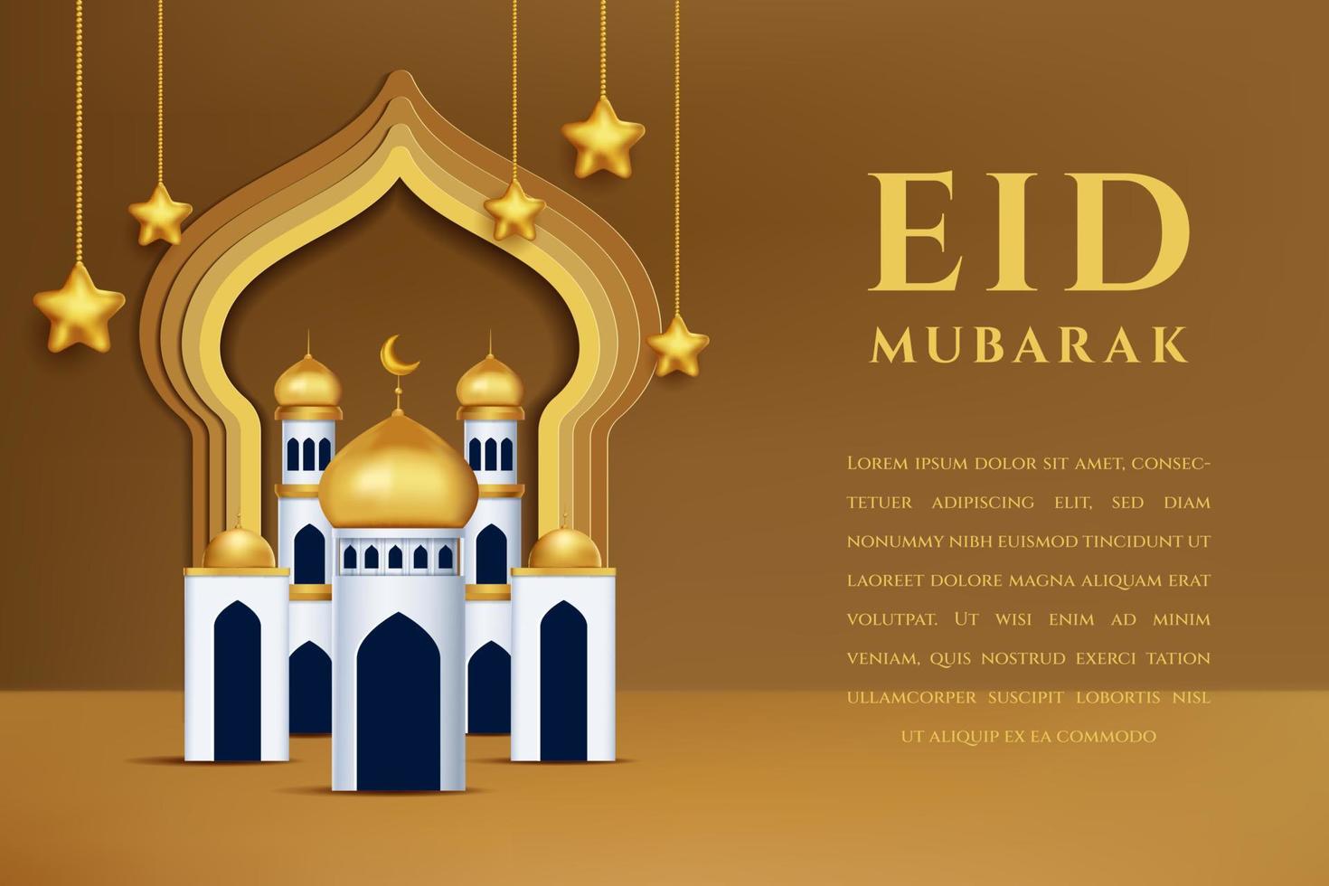 eid mubarok hälsning kort bakgrund med islamic prydnad vektor illustration