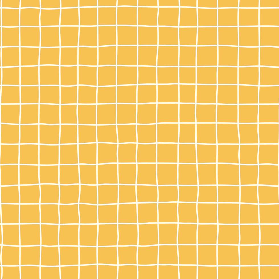 nahtlos kariert wiederholen Vektor Muster mit Hand gezeichnet Netz. Gelb Plaid geometrisch einfach Textur. Kreuzung Linien. abstrakt zart Muster zum Stoff, Textil, Hintergrund, Kleidung, Verpackung