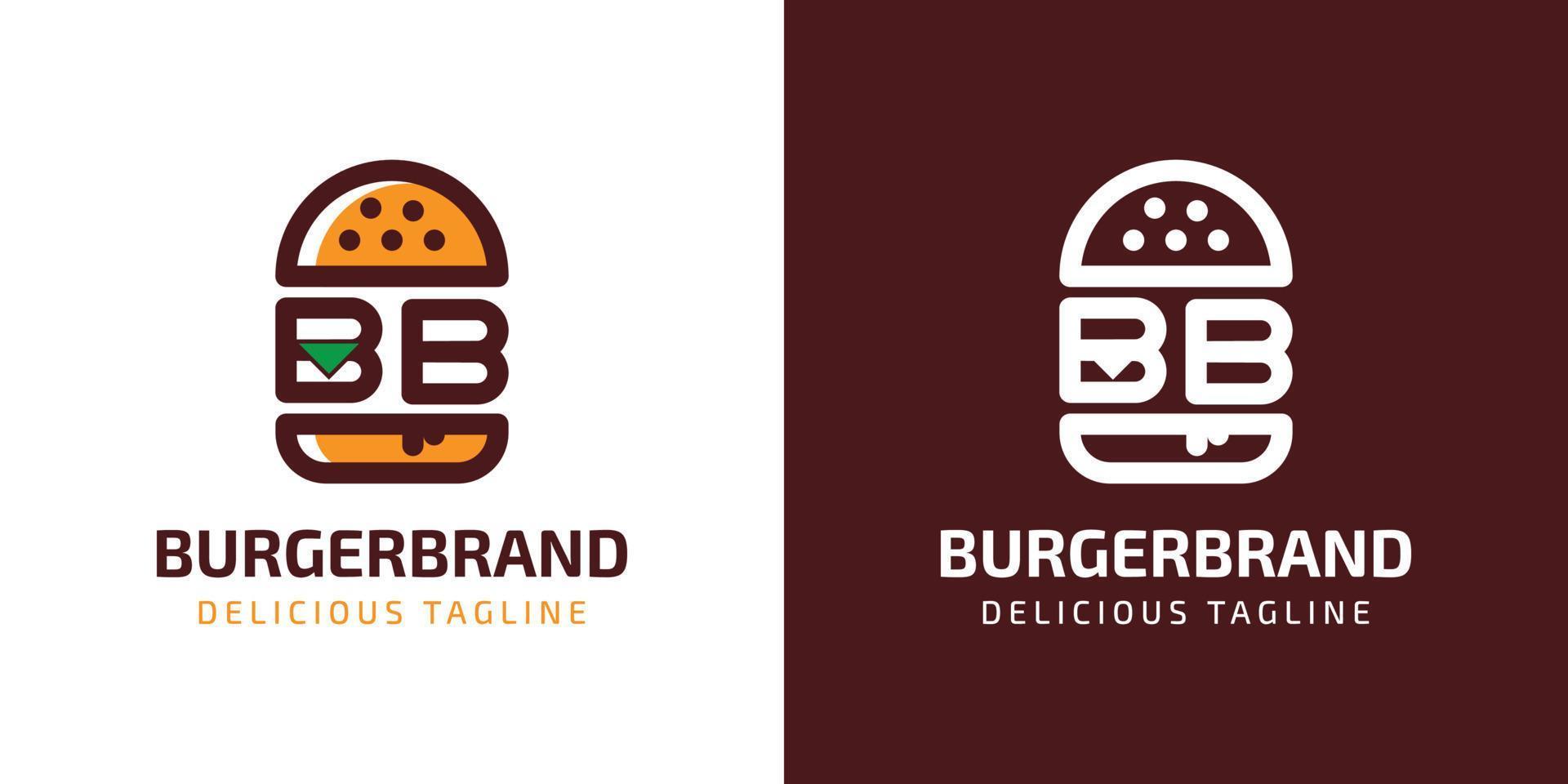 Brief bb Burger Logo, geeignet zum irgendein Geschäft verbunden zu Burger mit b oder bb Initialen. vektor