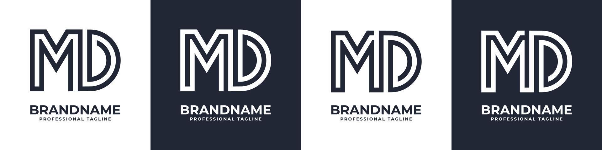 einfach md Monogramm Logo, geeignet zum irgendein Geschäft mit md oder dm Initial. vektor