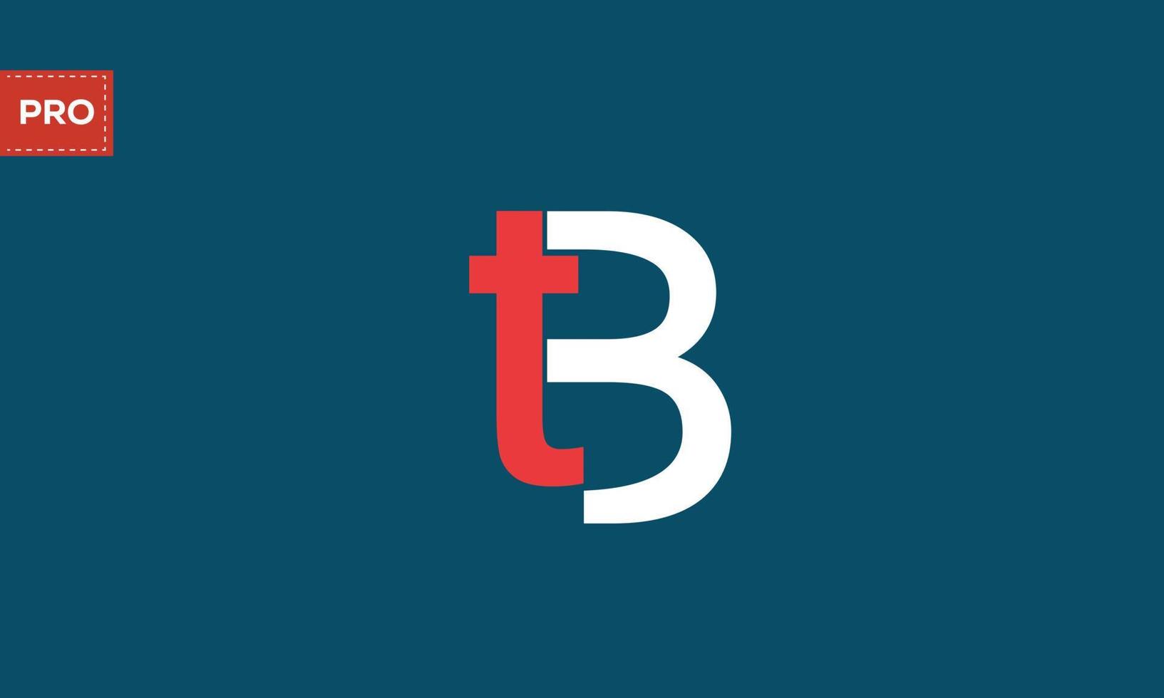 alfabetet bokstäver initialer monogram logotyp tb, bt, t och b vektor