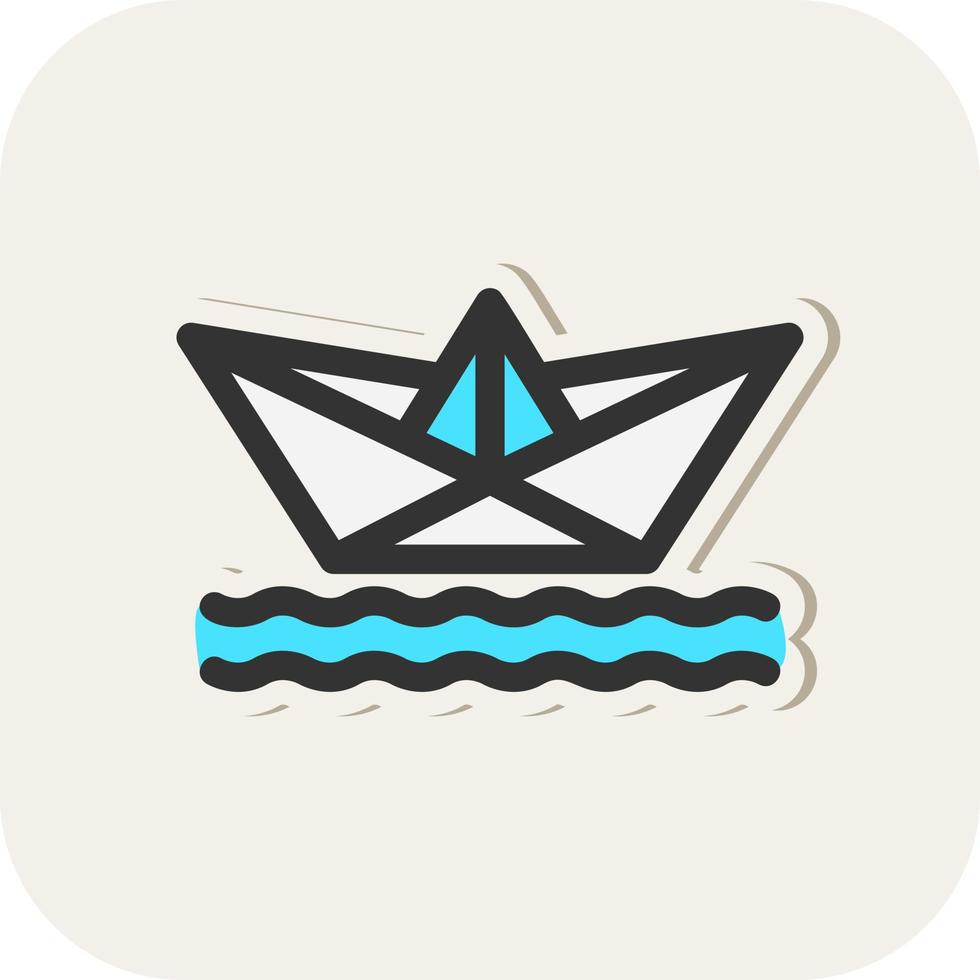 Papierboot-Vektor-Icon-Design vektor