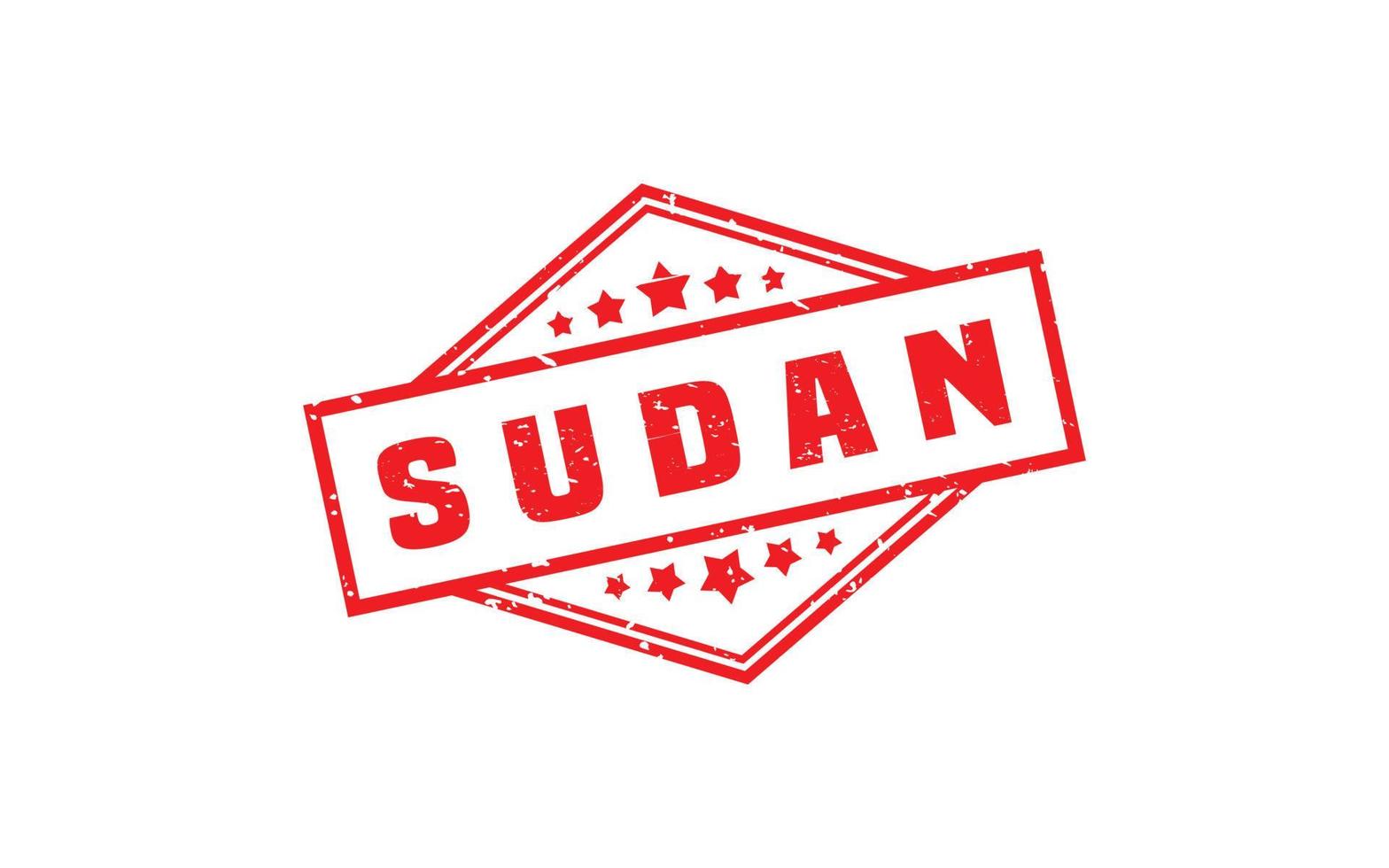 Sudan Briefmarke Gummi mit Grunge Stil auf Weiß Hintergrund vektor