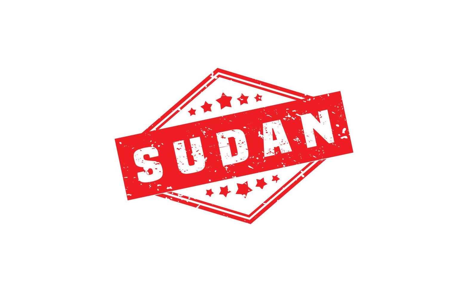 Sudan Briefmarke Gummi mit Grunge Stil auf Weiß Hintergrund vektor