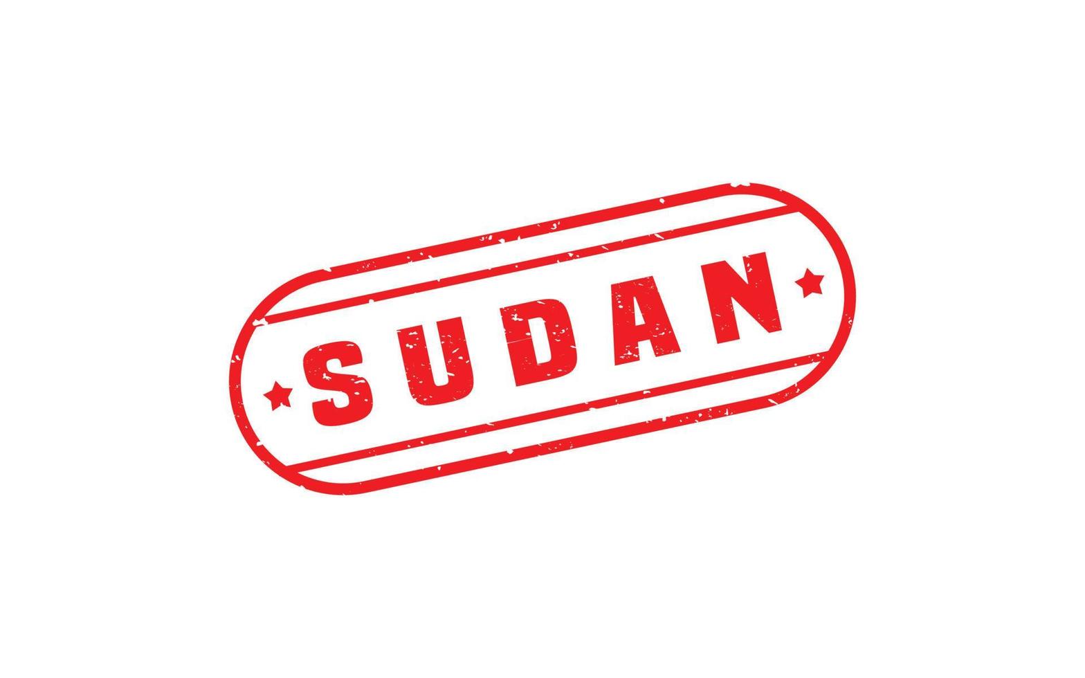 Sudan Briefmarke Gummi mit Grunge Stil auf Weiß Hintergrund vektor