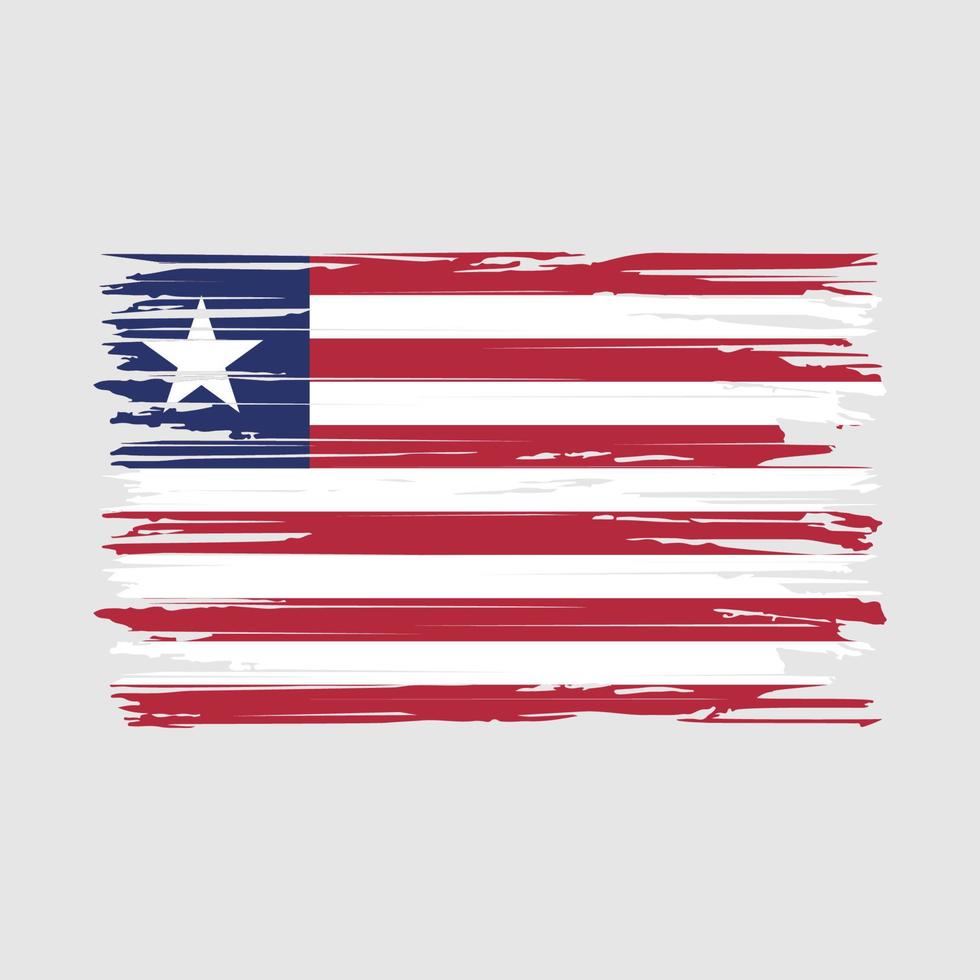liberia flagga penseldrag vektor