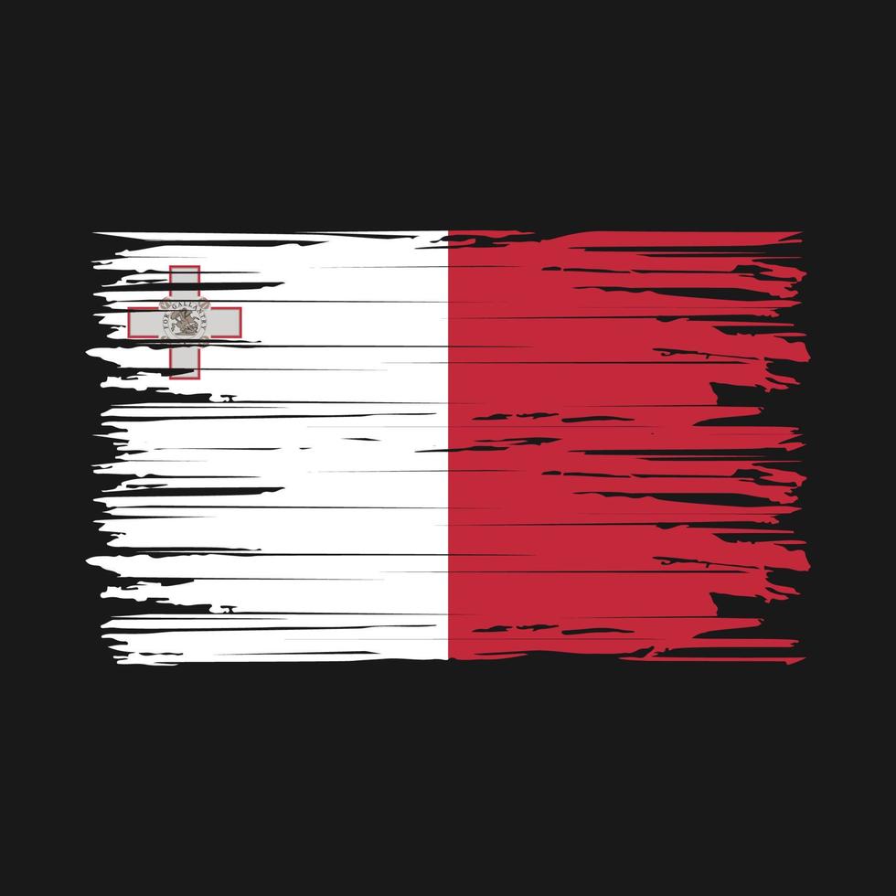 malta flagge pinselstriche vektor