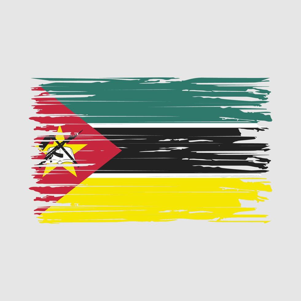 Moçambiques flagga penseldrag vektor