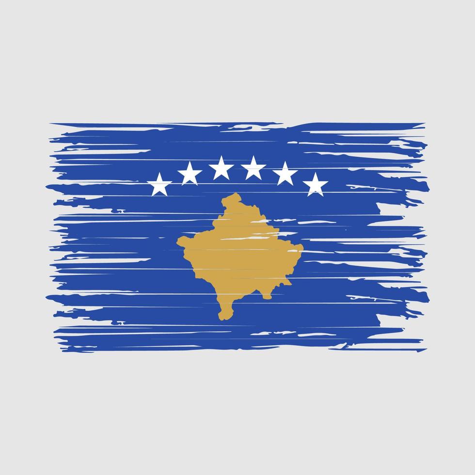 kosovo flagga borsta stroke vektor