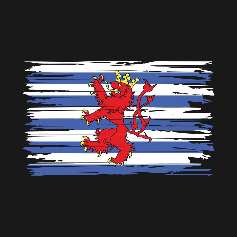 luxemburgska flagga penseldrag vektor