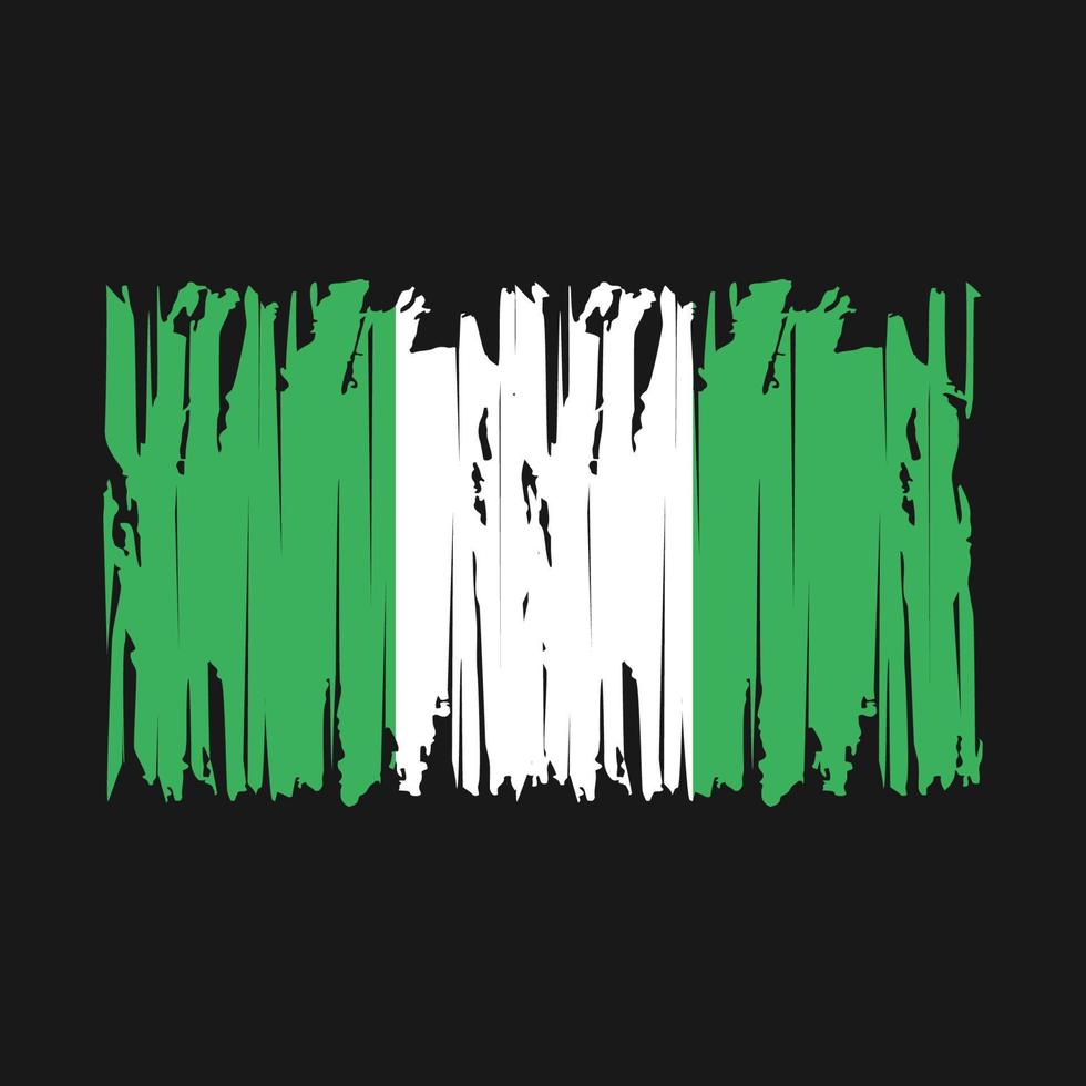 nigeria flagga borsta vektor illustration