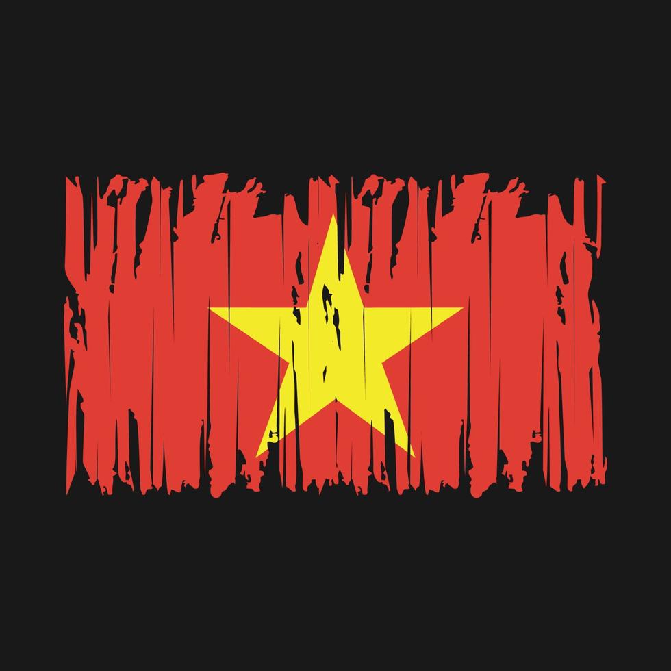 vietnam flagga borsta vektor illustration