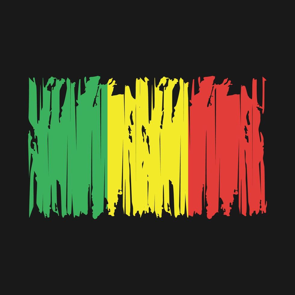 mali flag pinsel vektor illustration