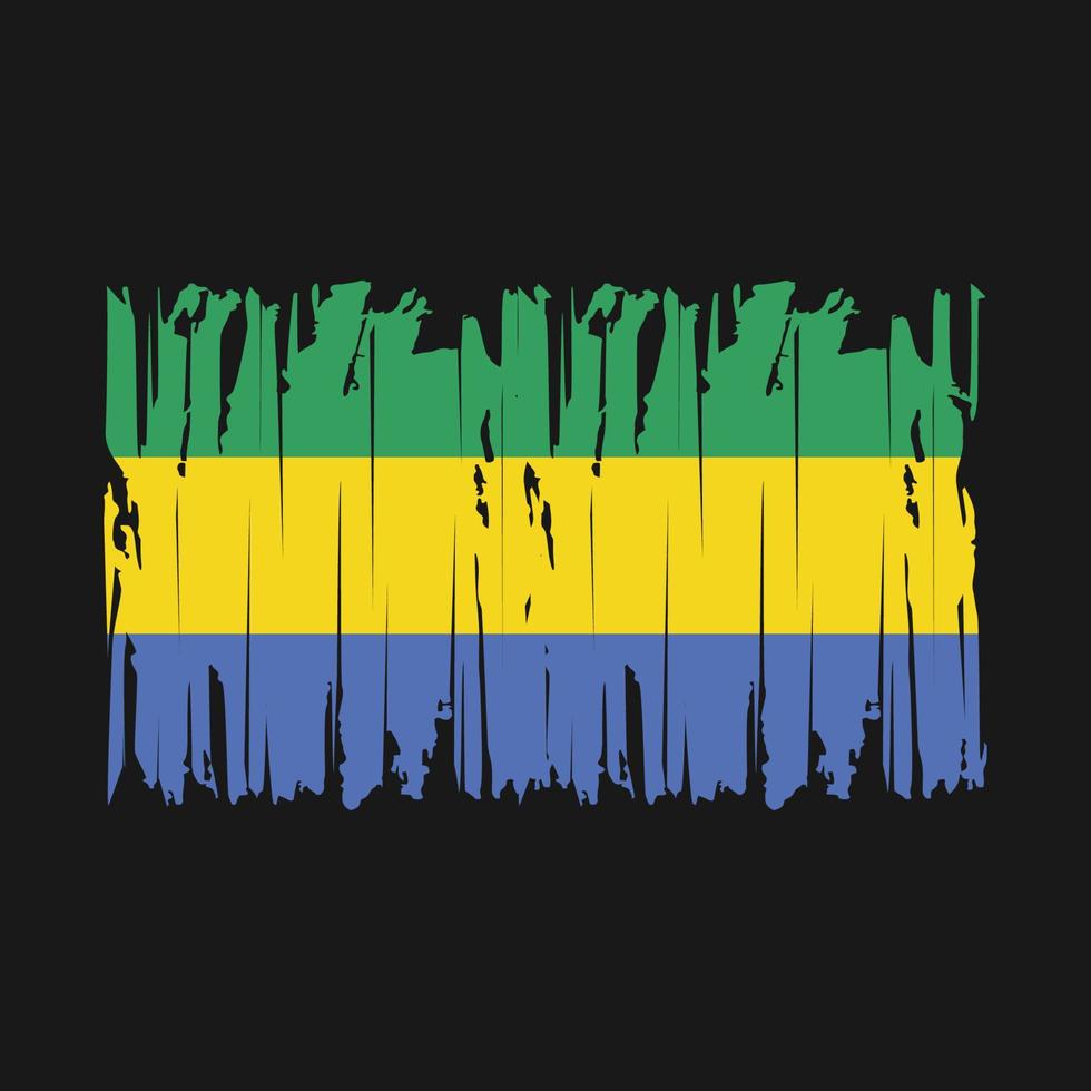 gabon flagga borsta vektor illustration