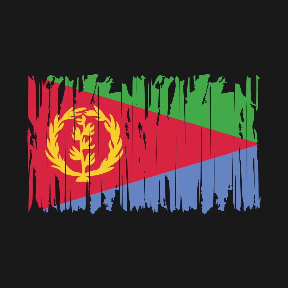 eritrea-flaggenpinsel-vektorillustration vektor