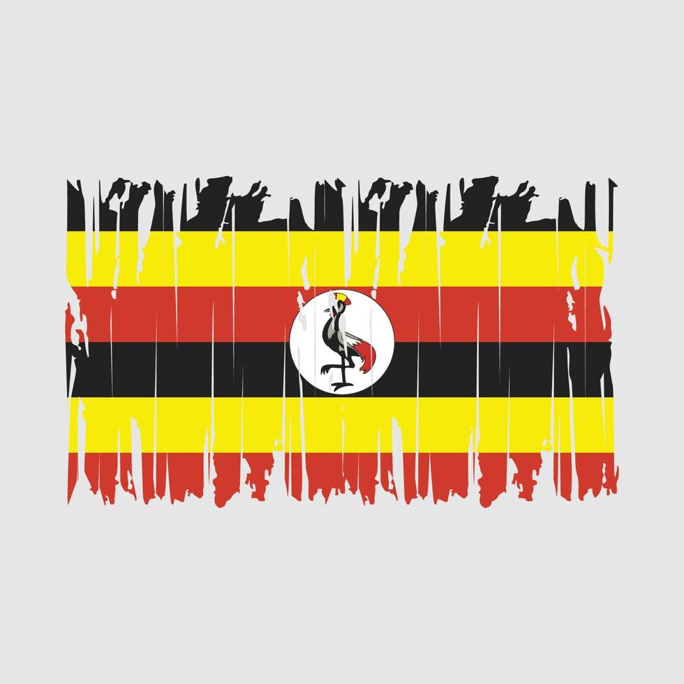 uganda flagga borsta vektor illustration