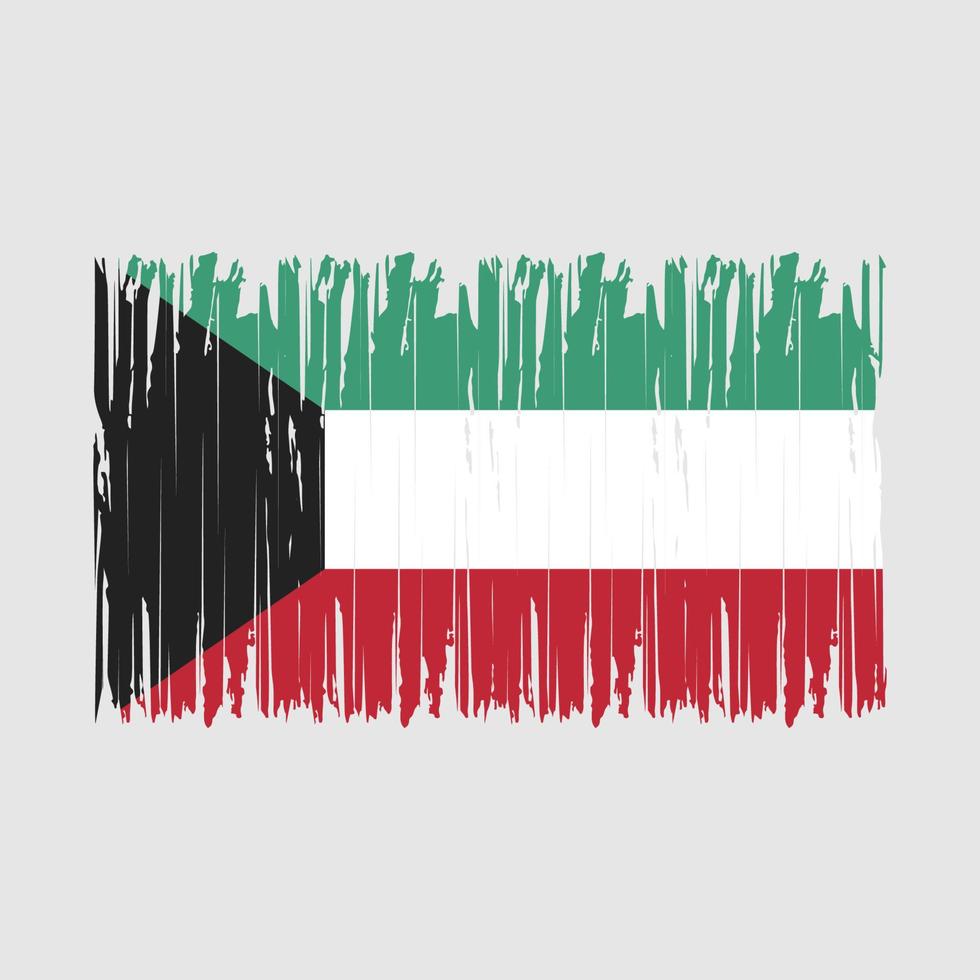 kuwait flagge bürste vektor