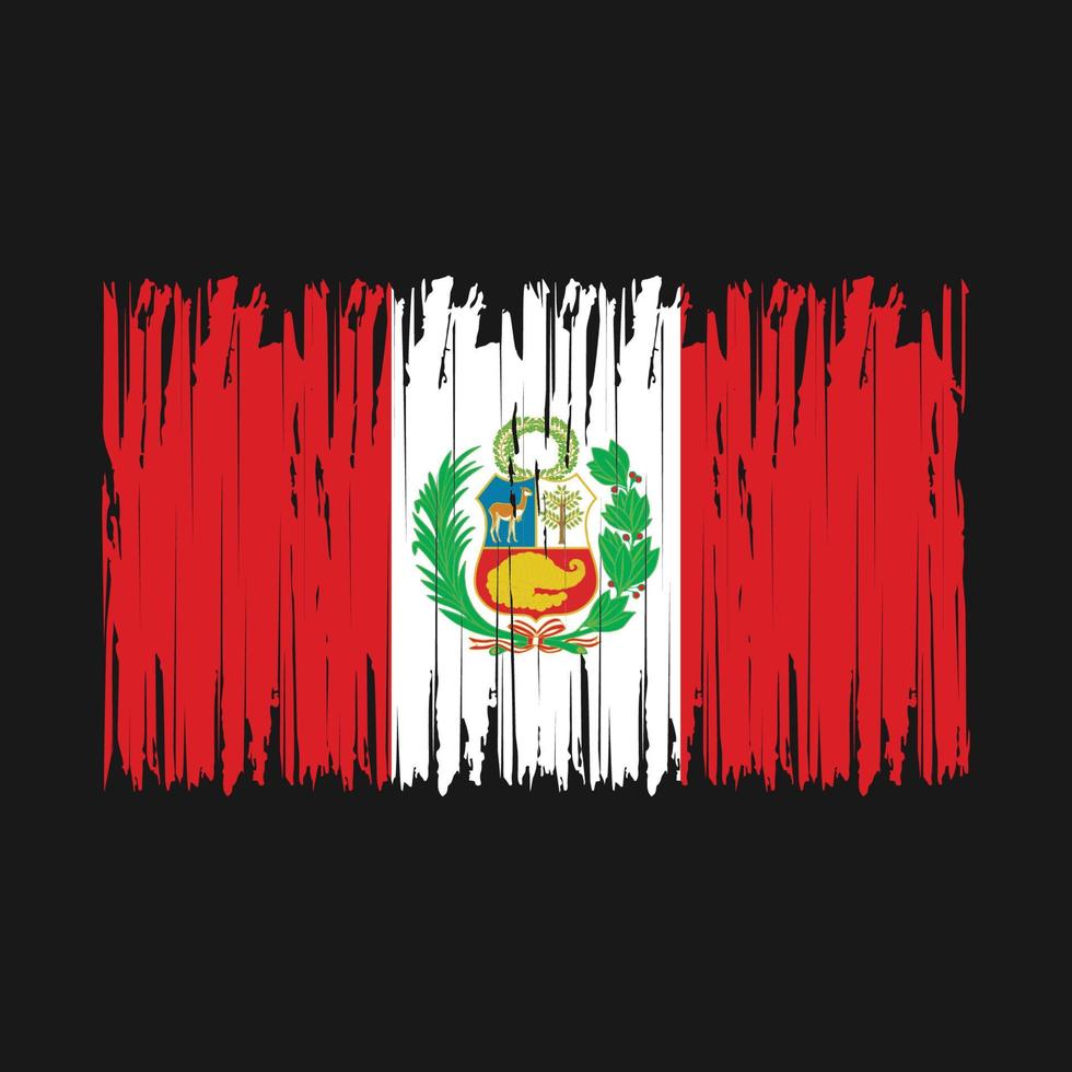 Peru Flagge Pinsel vektor