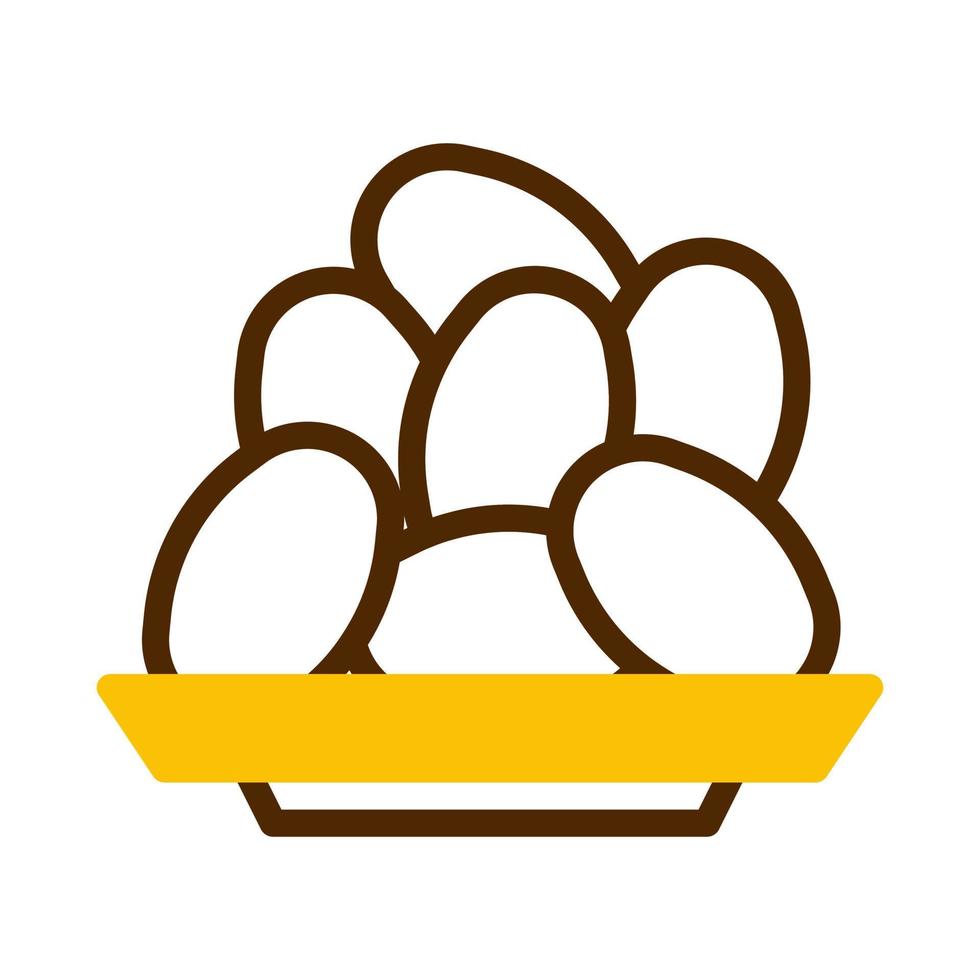 kurma handflatan ikon duotone brun gul stil ramadan illustration vektor element och symbol perfekt.