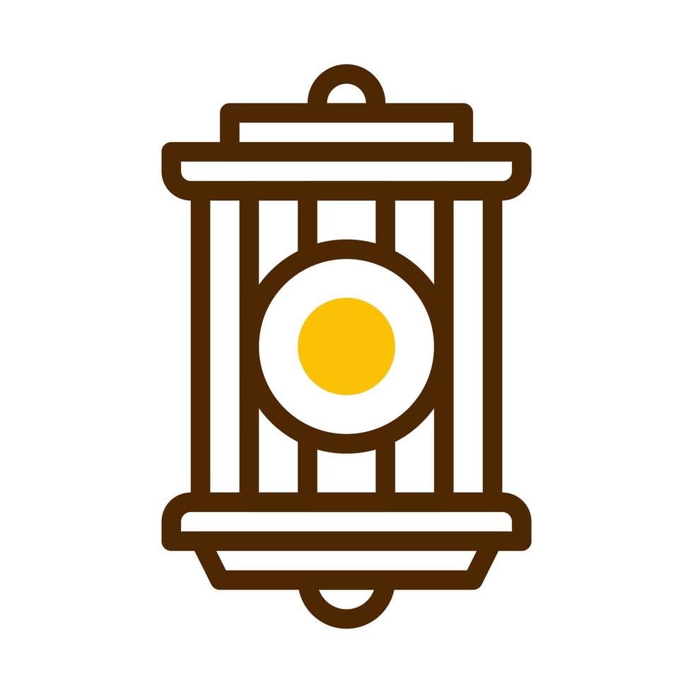 lykta ikon duotone brun gul stil ramadan illustration vektor element och symbol perfekt.