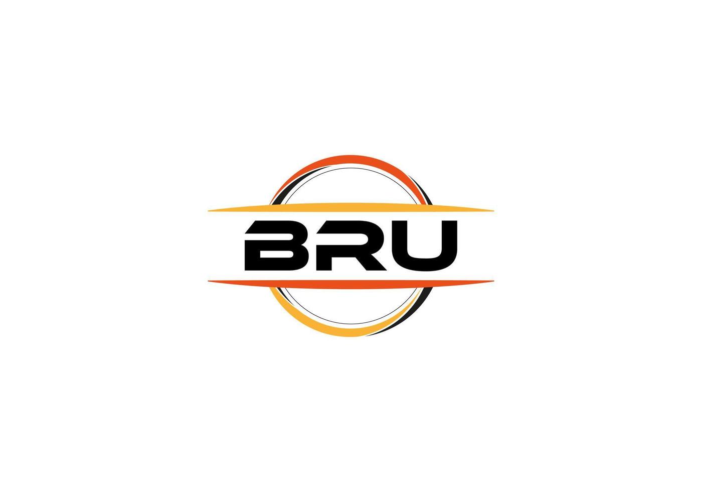 bru Brief Lizenzgebühren Ellipse gestalten Logo. bru Bürste Kunst Logo. bru Logo zum ein Unternehmen, Geschäft, und kommerziell verwenden. vektor