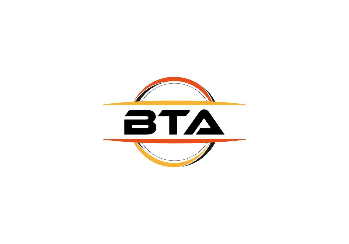 bta Brief Lizenzgebühren Ellipse gestalten Logo. bta Bürste Kunst Logo. bta Logo zum ein Unternehmen, Geschäft, und kommerziell verwenden. vektor