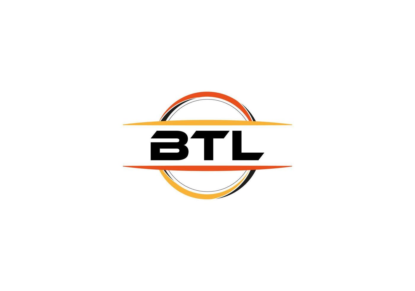 btl Brief Lizenzgebühren Ellipse gestalten Logo. btl Bürste Kunst Logo. btl Logo zum ein Unternehmen, Geschäft, und kommerziell verwenden. vektor