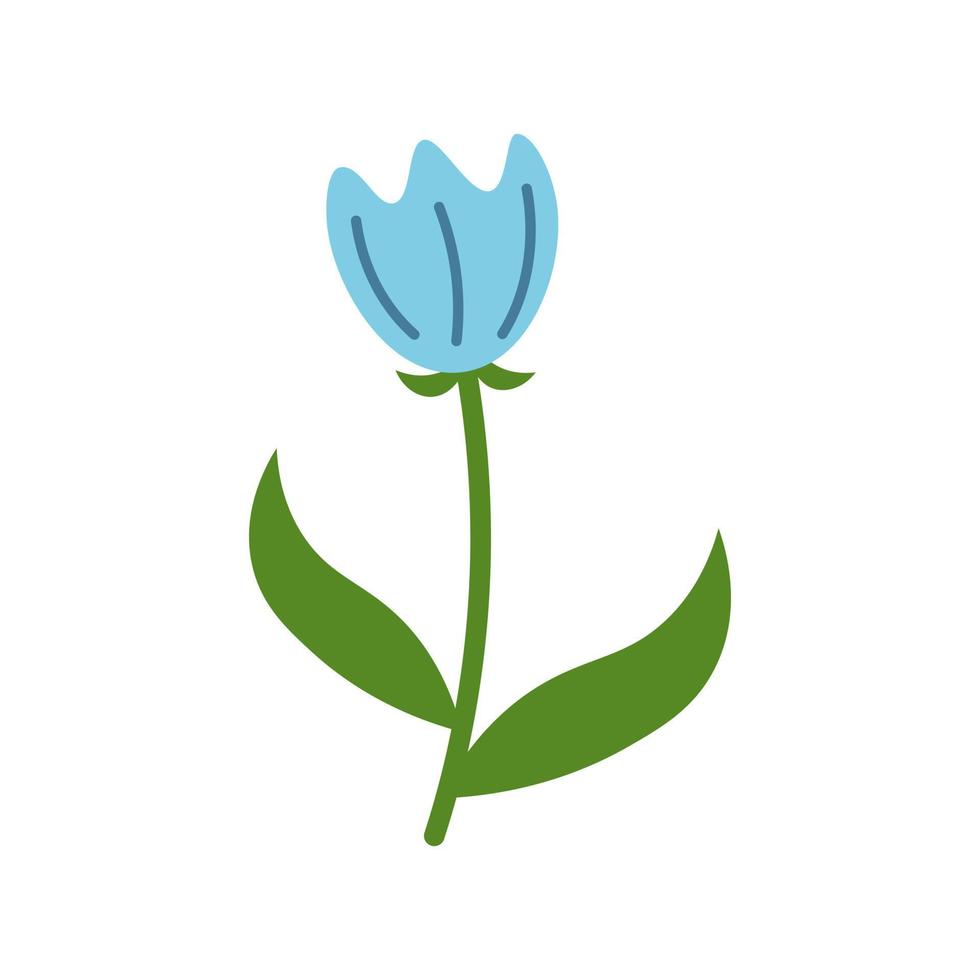 süß Blau Tulpe. Vektor Blume Clip Art.