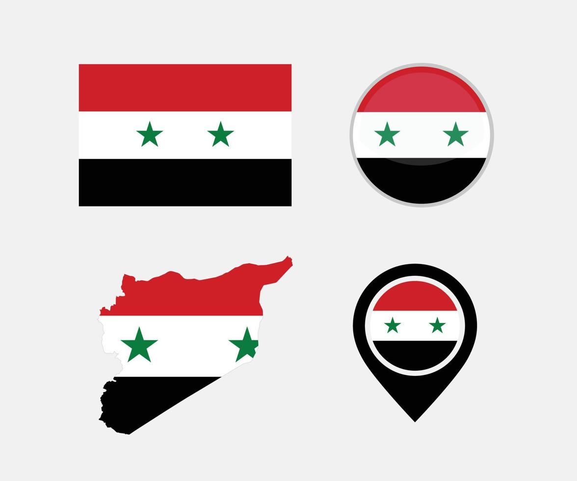 Vektor Hintergrund von das Syrien Flagge. Syrien Flagge Karte Land mit National Flagge