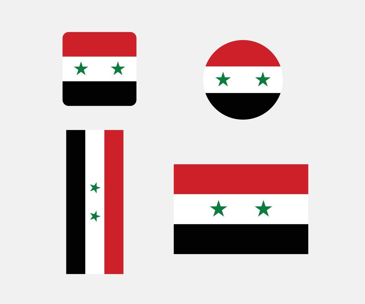 syrien flagga vektor. vektor uppsättning av syrien flagga ikon