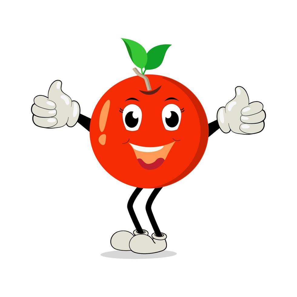 orange. süß Obst Vektor Charakter einstellen isoliert auf Weiß. glücklich Orange Charakter im Karikatur Stil. heiter Karikatur Orange Charakter