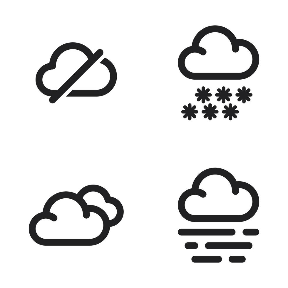 väder ikoner uppsättning. moln inaktivera, vinter, molnig, värma. perfekt för hemsida mobil app, app ikoner, presentation, illustration och några Övrig projekt vektor