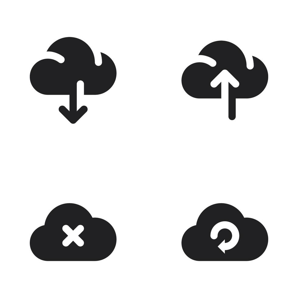 Wetter Symbole Satz. Wolke herunterladen, hochladen, stornieren, Aktualisierung. perfekt zum Webseite Handy, Mobiltelefon Anwendung, App Symbole, Präsentation, Illustration und irgendein andere Projekte vektor