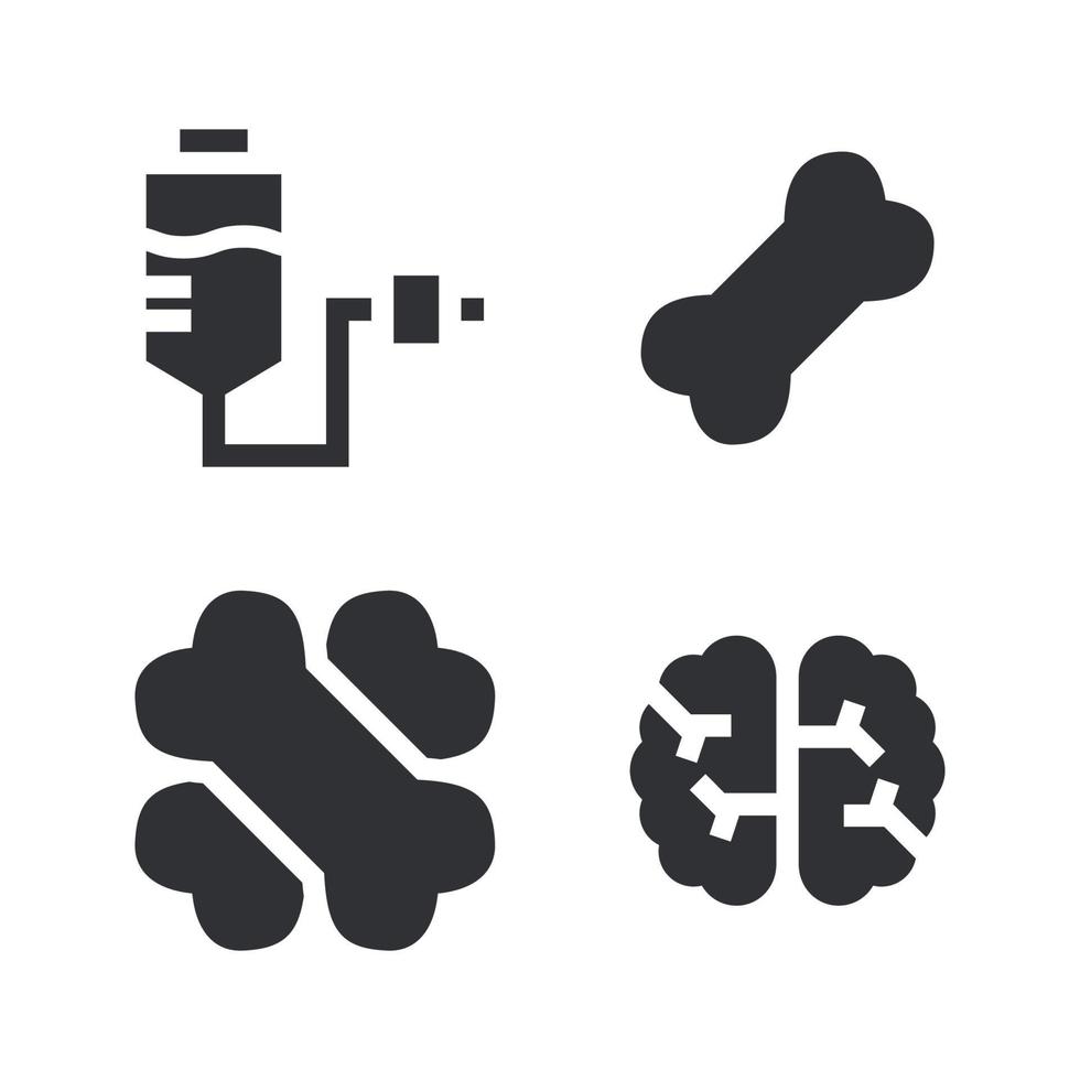 medizinisch Symbole Satz. Transfusion, Knochen, Knochen, Gehirn. perfekt zum Webseite Handy, Mobiltelefon Anwendung, App Symbole, Präsentation, Illustration und irgendein andere Projekte vektor