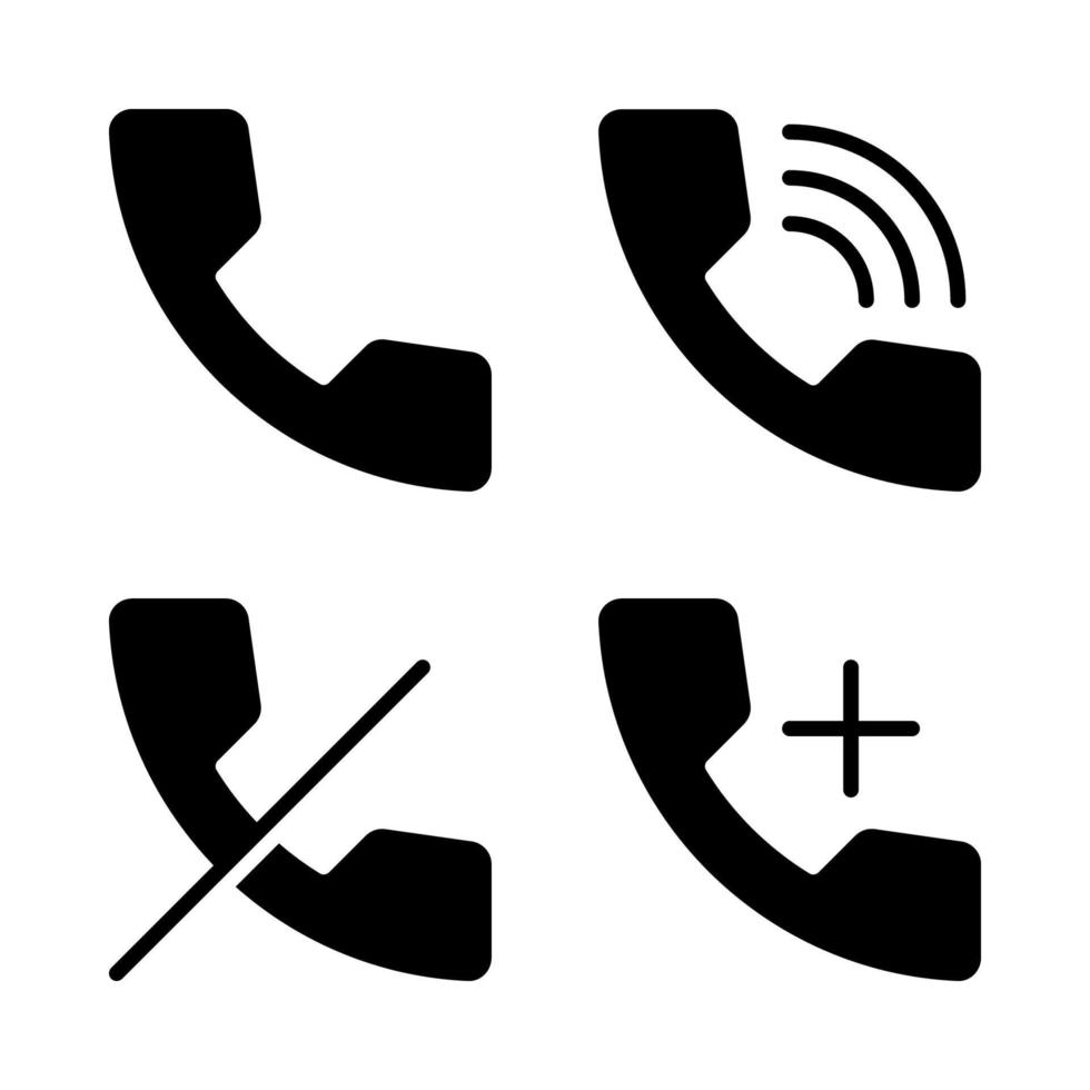 Benutzer Schnittstelle Symbole Satz. Telefon, Telefon Klingeln, Telefon abgelehnt, hinzufügen Telefon. perfekt zum Webseite Handy, Mobiltelefon Anwendung, App Symbole, Präsentation, Illustration und irgendein andere Projekte vektor