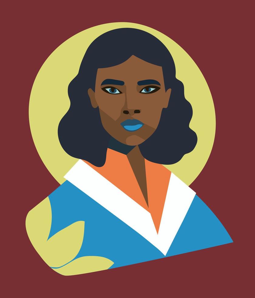 International Frau Tag Karte. ethnisch minimalistisch Frauen Porträt vektor