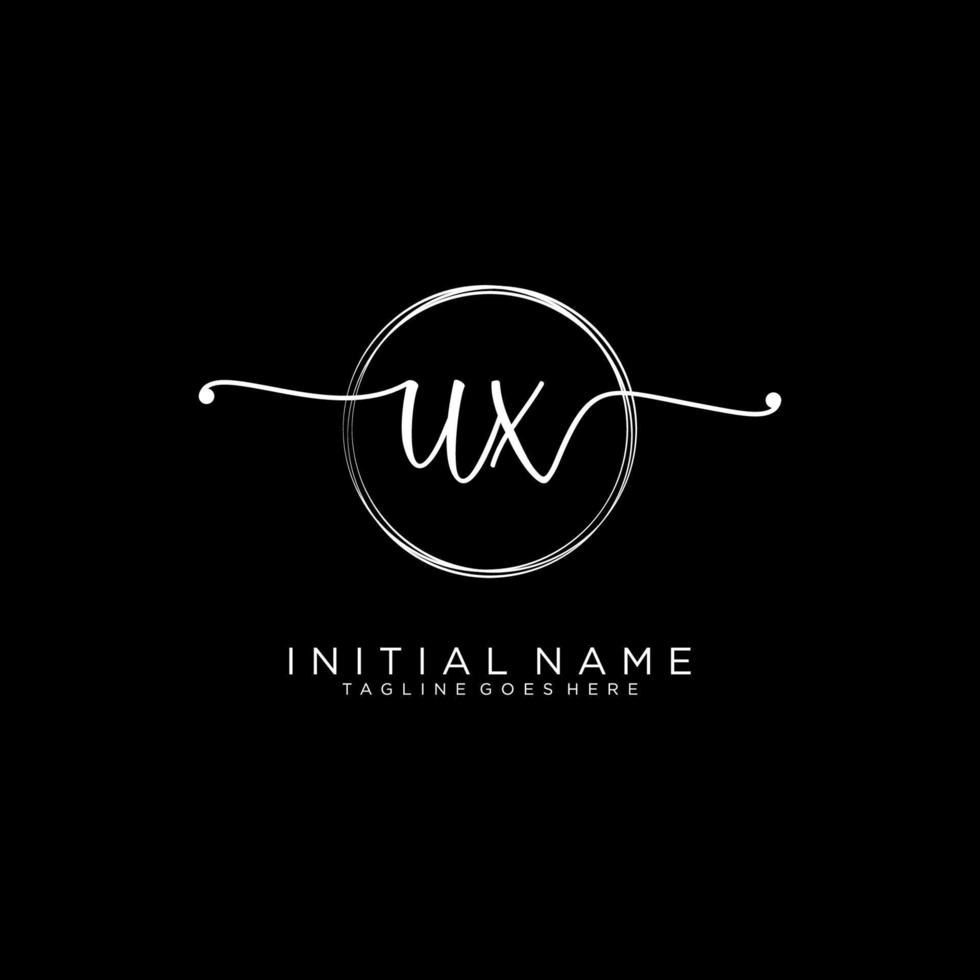 första ux feminin logotyp samlingar mall. handstil logotyp av första signatur, bröllop, mode, smycken, boutique, blommig och botanisk med kreativ mall för några företag eller företag. vektor