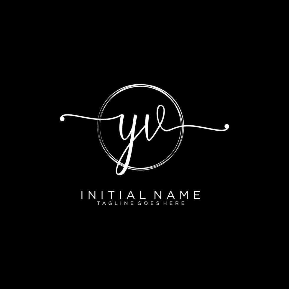 Initiale yv feminin Logo Sammlungen Vorlage. Handschrift Logo von Initiale Unterschrift, Hochzeit, Mode, Schmuck, Boutique, Blumen- und botanisch mit kreativ Vorlage zum irgendein Unternehmen oder Geschäft. vektor